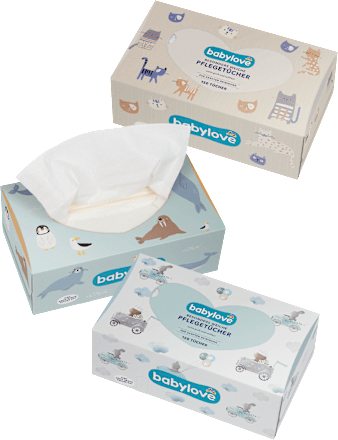 Babydoekjes droog, 3-laags, 150 stuks