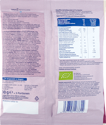 Babysnack Knusperherzen Himbeere Banane, ab dem 8. Monat, 30 g