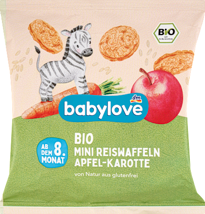 Babysnack Reiswaffeln Apfel & Karotte, ab dem 8. Monat, 35 g