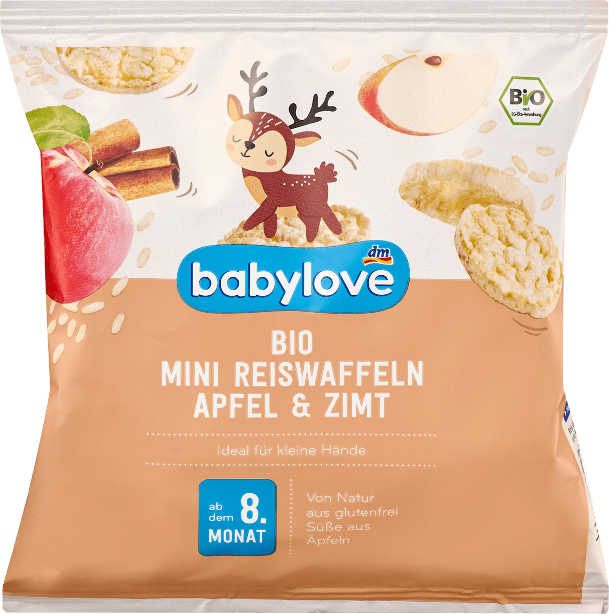 babylove Baby snack Gaufrettes de riz Pomme Cannelle, à partir du 8e mois, 35 g