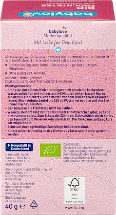 Babytee Früchte (20 Beutel) ab dem 5. Monat, 40 g