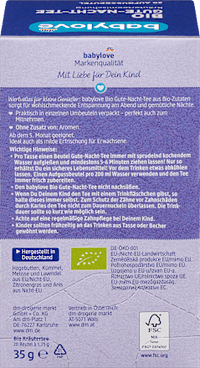 Babytee Gute Nacht Tee (20 Beutel) ab dem 5. Monat, 35 g
