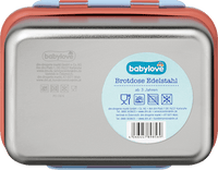 Brotdose Edelstahl blau/rot, 1 St