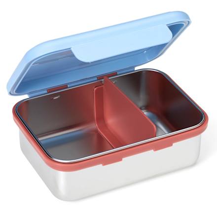 Brotdose Edelstahl blau/rot, 1 St