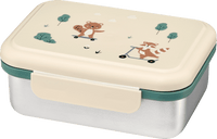 Lunchbox roestvrij staal crème/groen, 1 st.