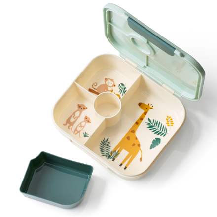 Brotdose mit Fächern beige/grün, 1 St babylove