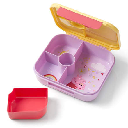 Brotdose mit Fächern flieder/gelb, Peppa Pig, 1 St