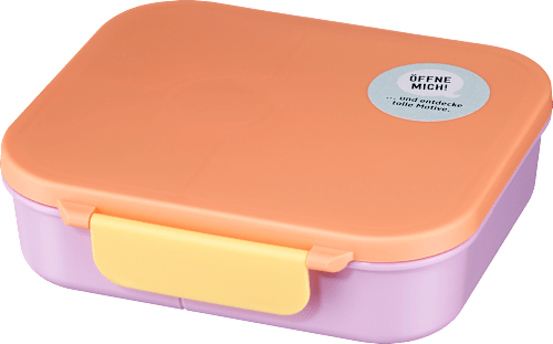 Lunchbox met vakjes paars/oranje, 1 st