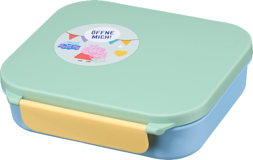 Lunchbox met vakjes Peppa Pig, blauw/mint, 1 stuk