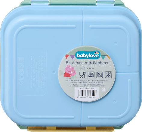 Lunchbox met vakjes Peppa Pig, blauw/mint, 1 stuk