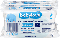 Vochtige doekjes met 99% water (4x80 stuks), 320 stuks
