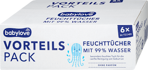 Feuchttücher mit 99% Wasser (6x80 St), 480 St