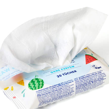 Vochtige doekjes met 99% water, reisformaat, 20 stuks
