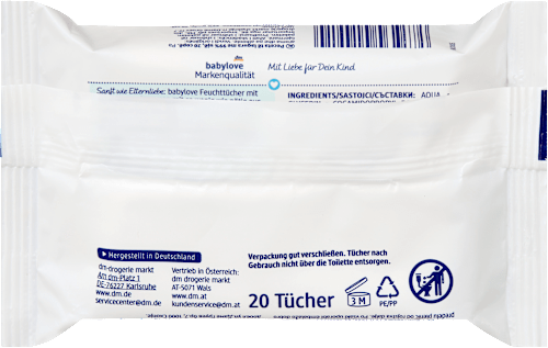 Feuchttücher mit 99 % Wasser, Reisegröße, 20 St