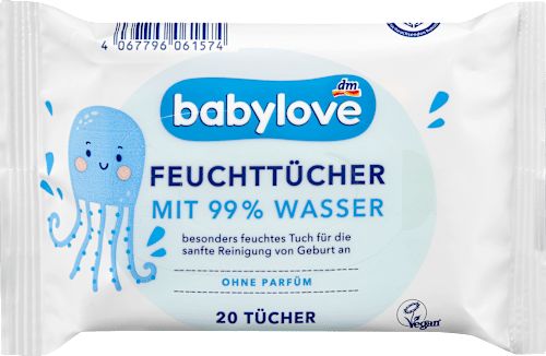 Feuchttücher mit 99 % Wasser, Reisegröße, 20 St