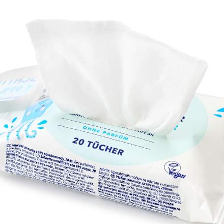 Feuchttücher mit 99 % Wasser, Reisegröße, 20 St