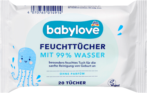 Feuchttücher mit 99 % Wasser, Reisegröße, 20 St