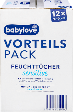 Vochtige doekjes gevoelig (12x80 stuks), 960 stuks