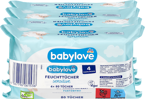 Vochtige doekjes gevoelig (4x80 stuks), 320 stuks