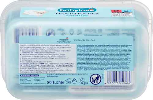 Vochtige doekjes gevoelige doos, 80 stuks