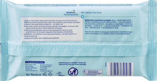 Gevoelige vochtige doekjes, 30 stuks