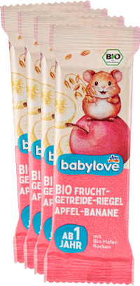Frucht-Getreide-Riegel Apfel-Banane ab 1 Jahr (4x25 g), 100 g