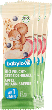 Frucht-Getreide-Riegel Apfel-Johannisbeere ab 1 Jahr (4x25 g), 100 g