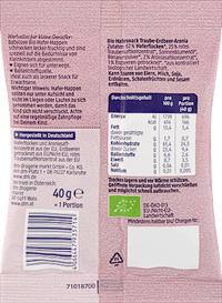 Frucht-Getreide-Riegel Happen Hafer & rote Früchte ab 1 Jahr, 40 g