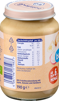 Frucht & Getreide Apfel mit Zwieback, ab dem 6.Monat, 190 g