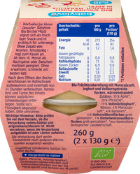 babylove Frucht & Getreide Bircher Müsli Pfirsich, Maracuja in Apfel ab dem 10. Monat, 2 x 130 g, 260 g