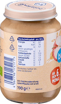 Frucht & Getreide Pflaume in Apfel mit Grieß ab dem 6.Monat, 190 g
