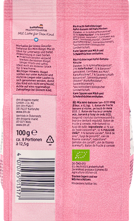 Fruchtriegel Mini-Riegel-Mix (8 x 12,5g) ab 1 Jahr, 100 g