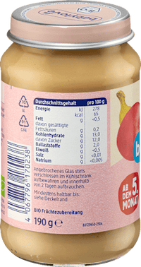 Früchte Apfel mit Banane ab dem 5. Monat, 190 g