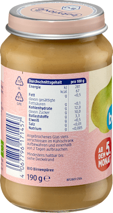 Früchte Birne pur ab dem 5. Monat, 190 g