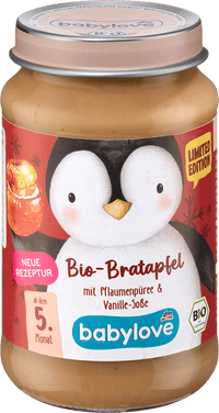babylove Früchte Bratapfel Pflaumenpüree & Vanille-Soße ab dem 5. Monat, 190 g