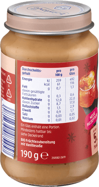 babylove Früchte Bratapfel Pflaumenpüree & Vanille-Soße ab dem 5. Monat, 190 g