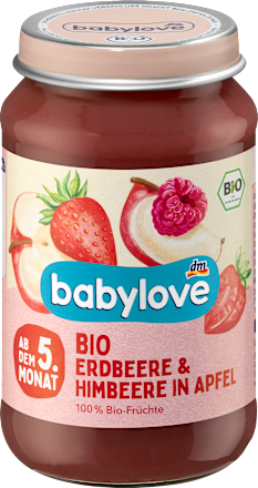 Früchte Erdbeere & Himbeere in Apfel ab dem 5. Monat, 190 g