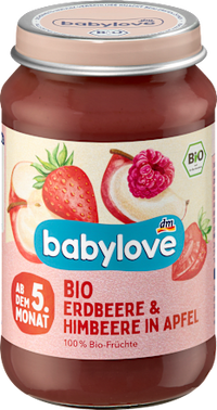 Früchte Erdbeere & Himbeere in Apfel ab dem 5. Monat, 190 g