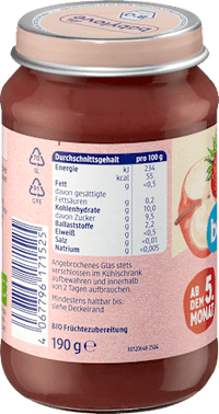 Früchte Erdbeere & Himbeere in Apfel ab dem 5. Monat, 190 g