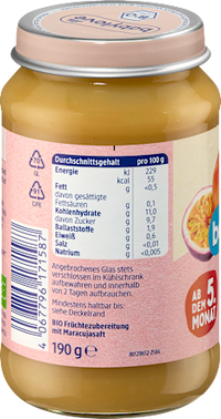 Früchte Pfirsich & Maracuja mit Apfel ab dem 5. Monat, 190 g