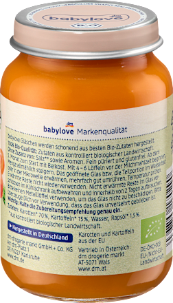 Gemüse Frühkarotten mit Kartoffel ab dem 5. Monat, 190 g