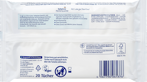 Gesicht- und Handreinigungstücher, 20 St