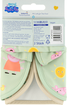 Lätzchen Peppa Wutz Polyester, 2 St babylove