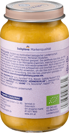 Menü Käsespätzle mit Gemüse ab dem 8.Monat, 220 g