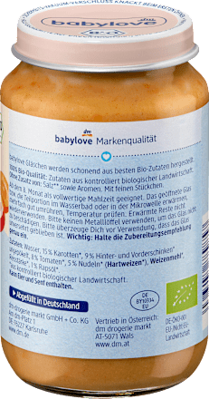 Menü Schinkennudeln mit Gemüse, ab dem 8. Monat, 220 g