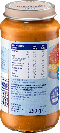 Menü Spaghetti Bolognese ab dem 12. Monat, 250 g