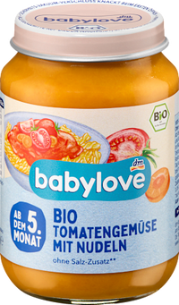 Menü Tomatengemüse mit Nudeln ab dem 5. Monat, 190 g