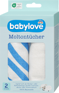 Moltondoeken strepen/effen, 2 stuks
