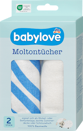 Moltondoeken strepen/effen, 2 stuks