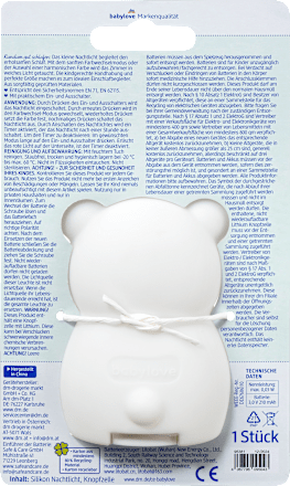 Nachtlampje siliconen, 1 stuk